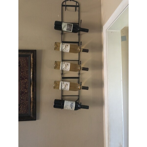 Holds 6 Bottles All Metal Construction Southern Enterprises Adriano Wine Bottle Wall Mount Rack Storage 