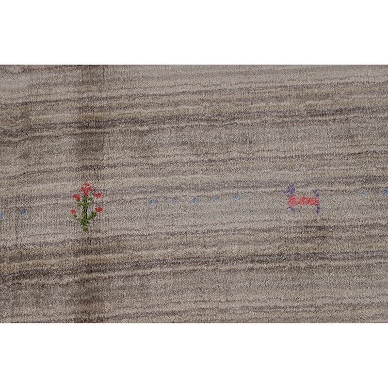 Hand Knotted Oriental 100% Wool Carpet Tribal Tribal Multi-Colored Gabbeh Area Rug - 5' 11'' X 4' 1''