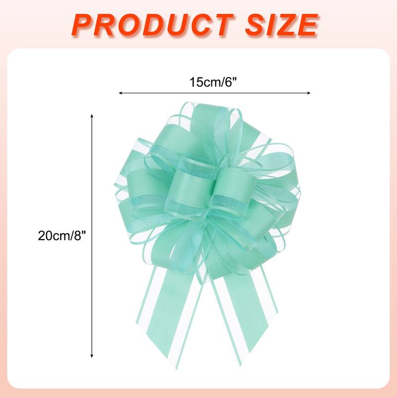 5pcs 6 Inch Large Big Pull Bow Gift Wrapping Ribbon for Car Presents - Blue
