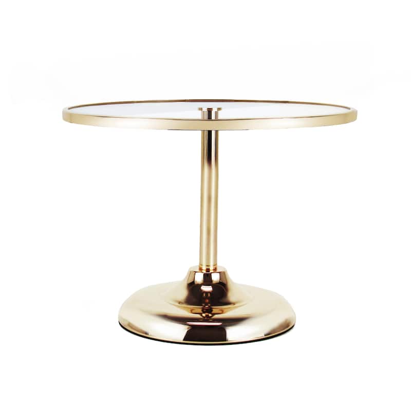 Gold Round Glass Top Cake Stand Dessert Display