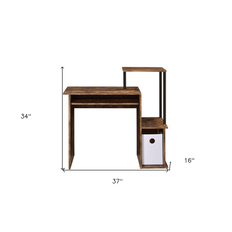 37" Brown and Black Computer Desk