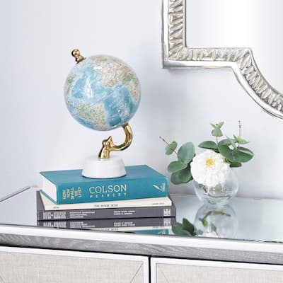 Blue Aluminum Coastal Globe