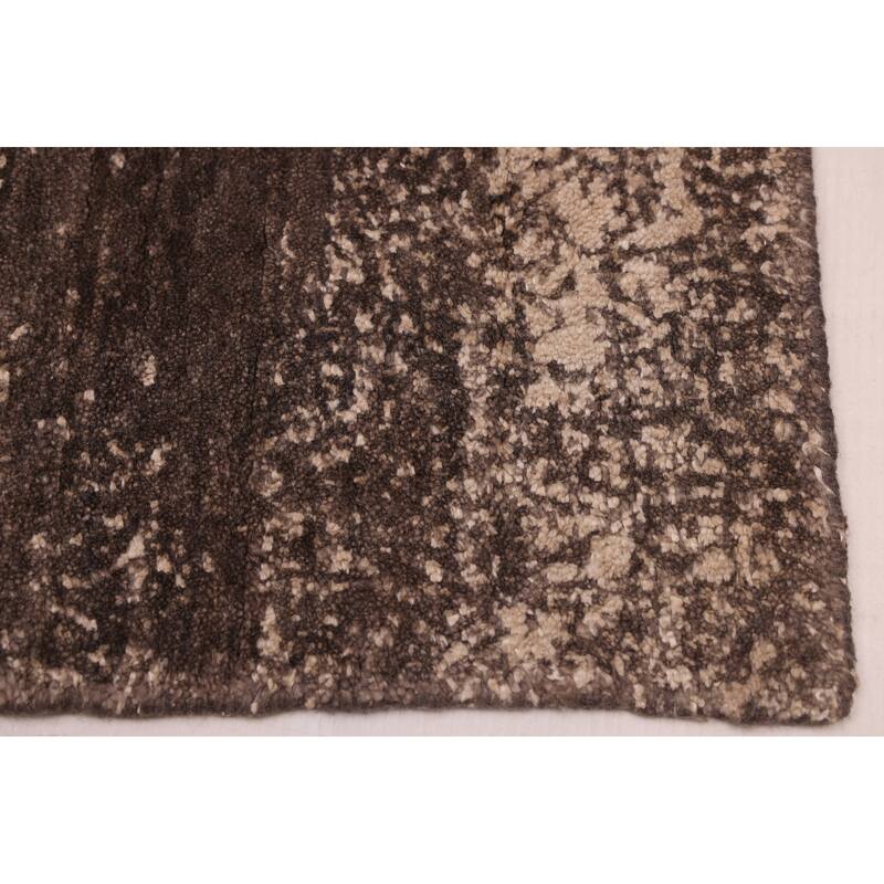 ECARPETGALLERY Hand Loomed Elysian Beige, Dark Brown Rug - 7'11 x 9'11