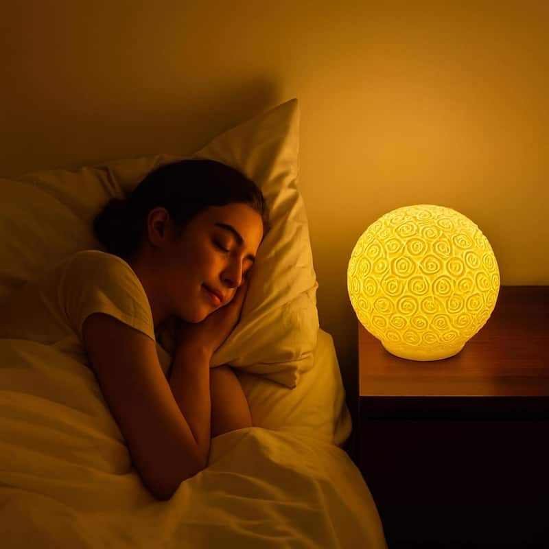 Rose Ball Lamp Sculpted Sandstone Table Lamp Ambient Home Lighting