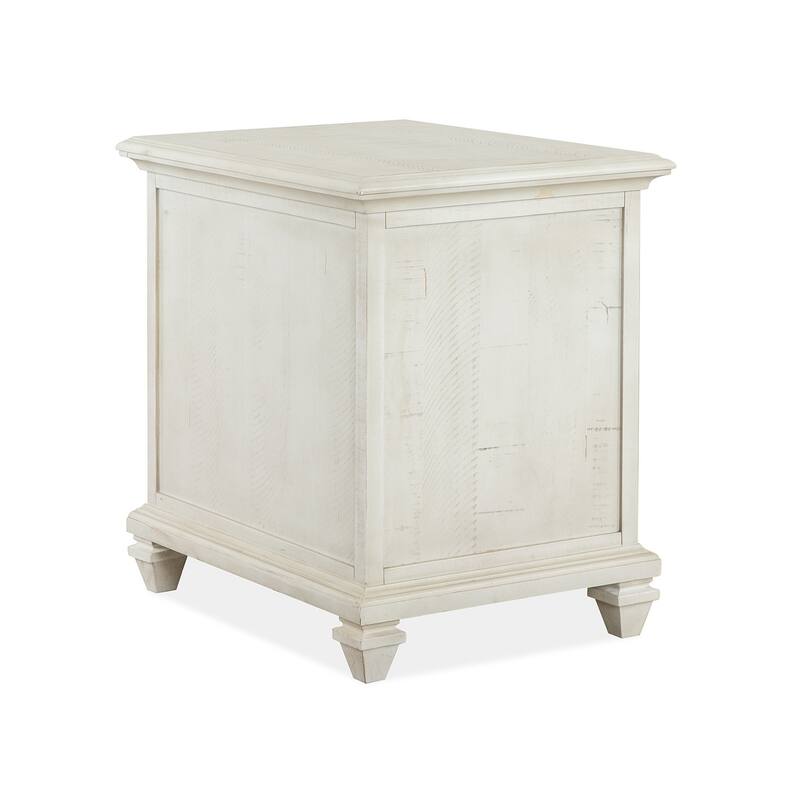 Magnussen Home Newport Alabaster Chairside End Table - 18''W x 24''D x 24''H