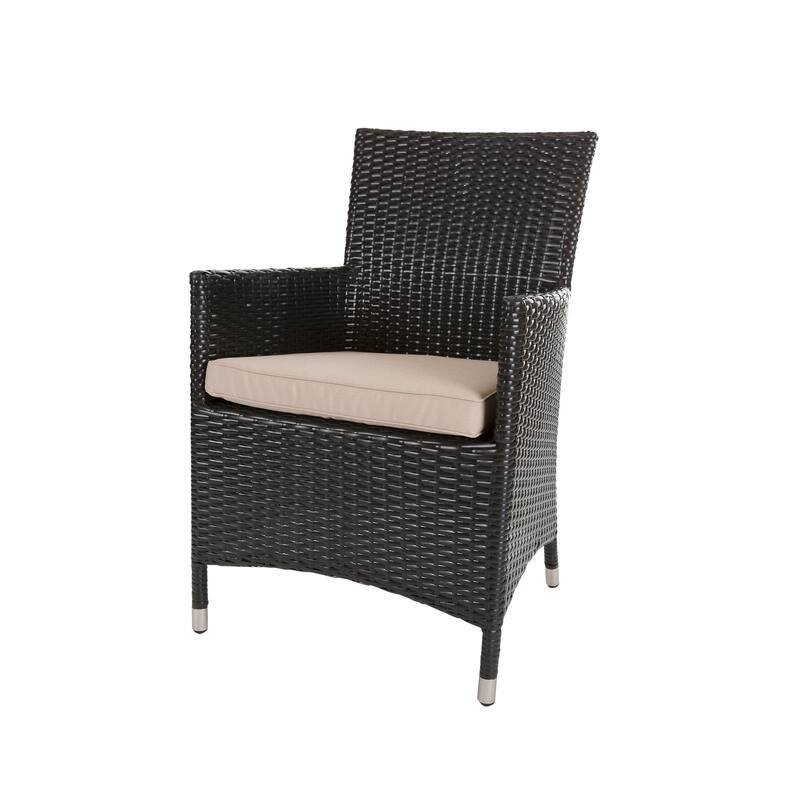 Ohana Outdoor Patio 9 Piece Black Wicker Dining Set with Cushions