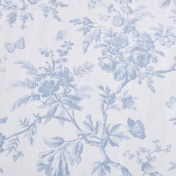Laura Ashley Walled Garden Cotton Blue Shower Curtain On Sale Bed