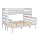 preview thumbnail 22 of 24, Twin XL Over Queen Bunk Bed with Ladder & Slat Support, Solid Wood Bunk Bed Frame with Safety Guardrail, Separated into 2 Beds