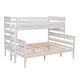 preview thumbnail 11 of 22, Twin XL over Queen Size Solid Wood Bunk Bed with Ladder and Fence for Kids