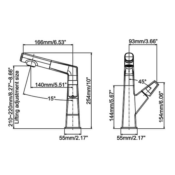 Single Handle Bathroom Faucet with Pull Out Sprayer Single Hole