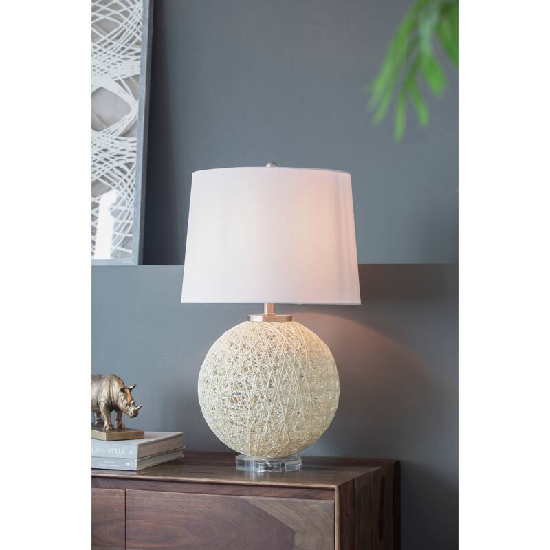 Table Lamp with Beige Paper Base