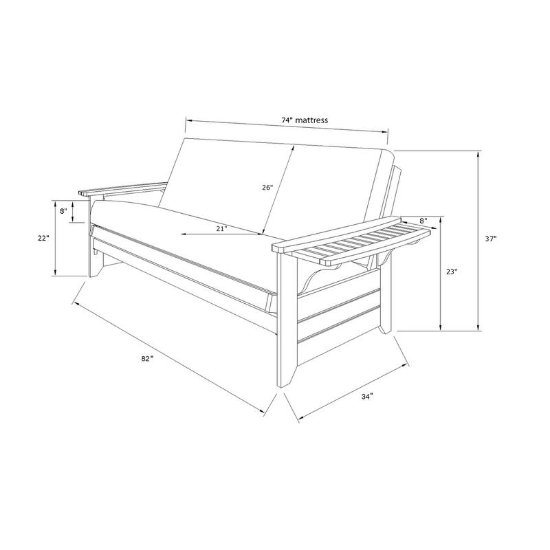 Porch & Den DeSoto Espresso Full-size Futon Set with Innerspring Mattress