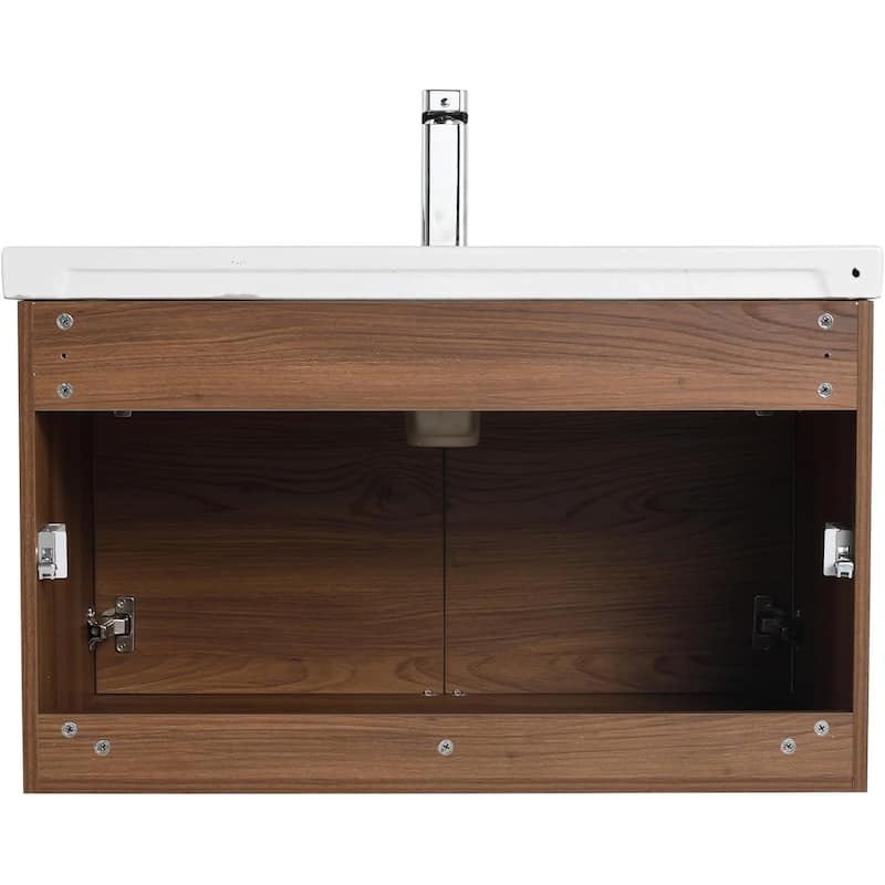 Blossom 32" Floating Bathroom Vanity with Ceramic Sink & Storage