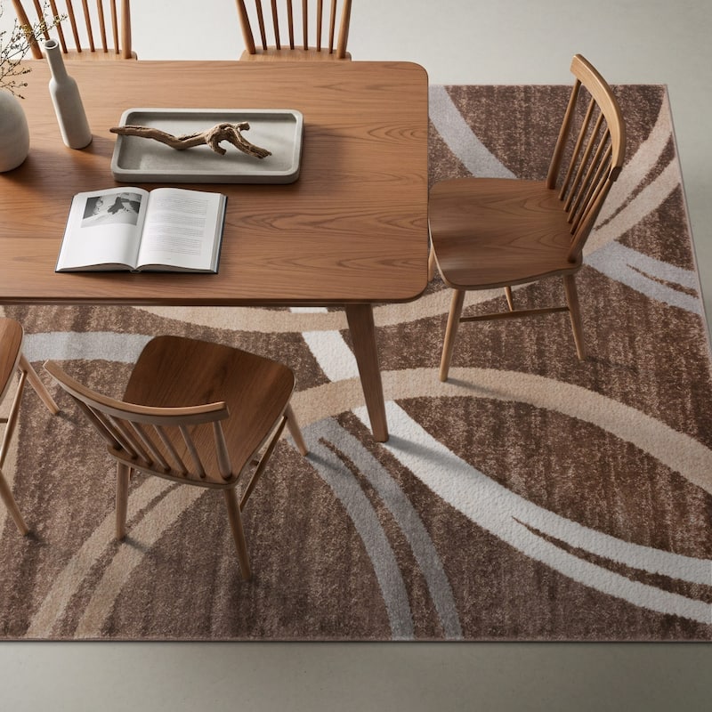 World Rug Gallery Contemporary Abstract Circles Design Area Rug