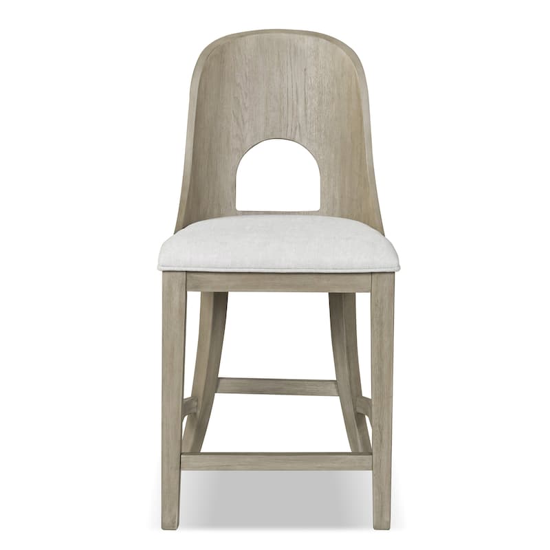 Furniture of America Piez Modern Solid Wood Curved Back Counter Height Chairs (Set of 2)