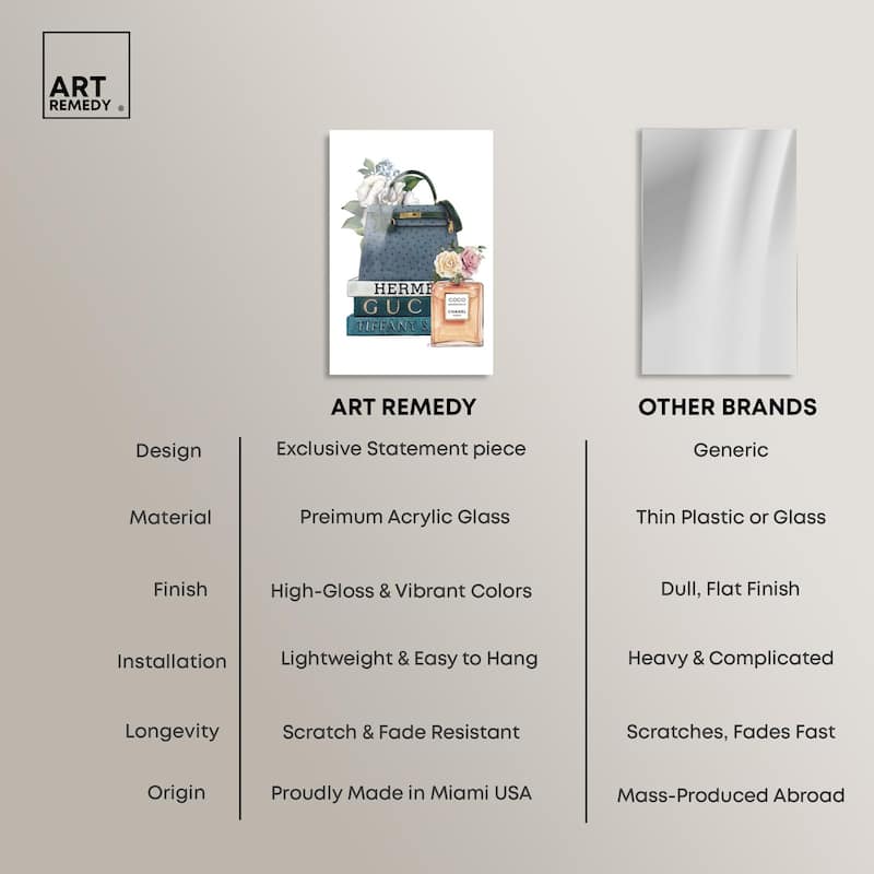 Books and Coco Orange Acrylic by Art Remedy, Ready to Hang