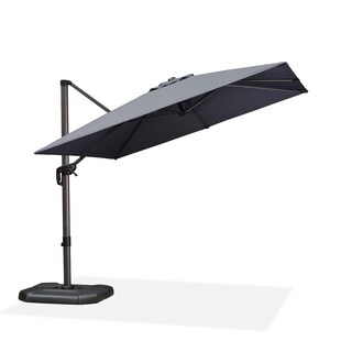 PURPLE LEAF 9 ft Square 360 Degree Rotation Patio Cantilever Umbrella