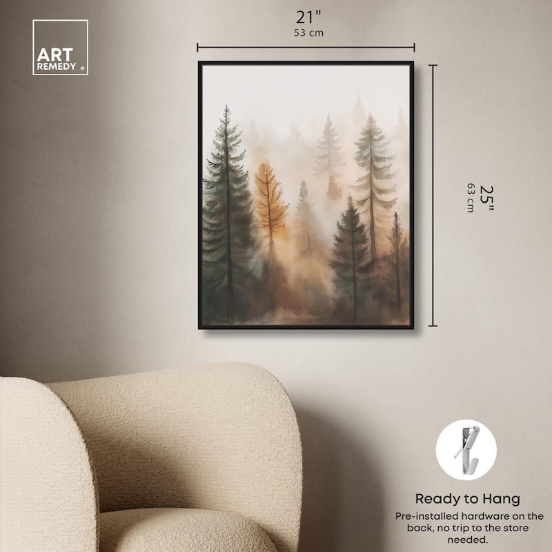 Misty Pines I Canvas by Art Remedy