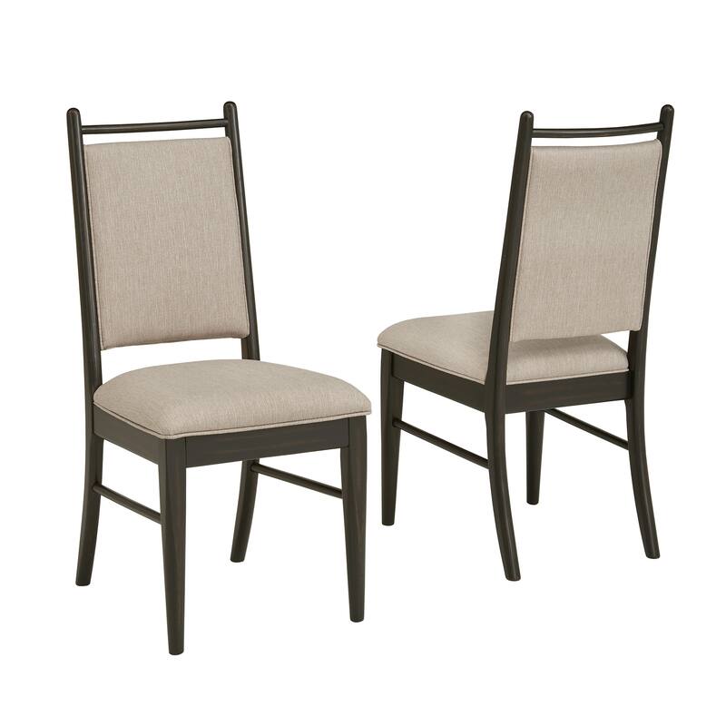 Harstad Wood Finish Beige Fabric Dining Chair (Set of 2) by iNSPIRE Q Modern - Black Oak