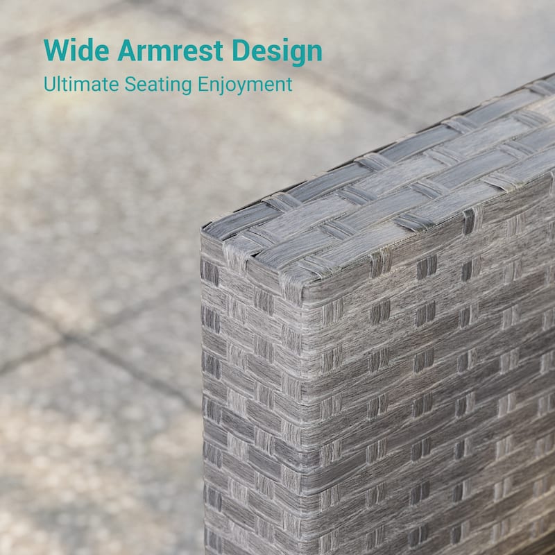 BONOSUKI 5-Piece Patio Sofa Sets Grey Rattan Outdoor Furniture Set