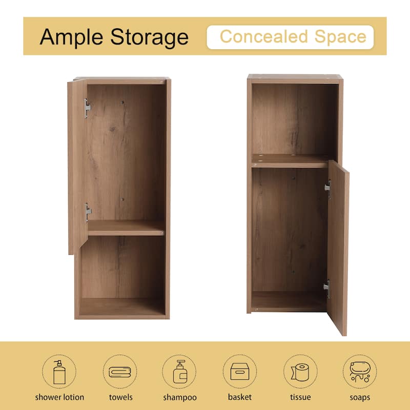 Malwee 12"/24"/36" Wall Cabinet, Wall Mounted Home Storage Cabinet, Bathroom Medicine Cabinet with Soft Close Door and Shelf