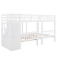 preview thumbnail 17 of 38, Modern Full Over Twin&Twin Triple Bunk Bed with Drawers and Guardrails,Solid Construction for Kids