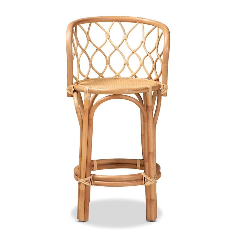 Diana Modern and Contemporary Natural Finished Rattan Counter Stool
