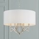 preview thumbnail 3 of 5, Sylvia 24" 4-light Drum Pendant w/ White Fabric Shade