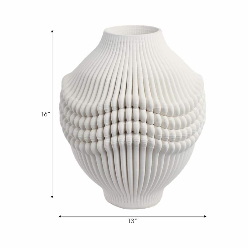 Decorative Vase - Ivory Ceramic 3D Printed Artistic