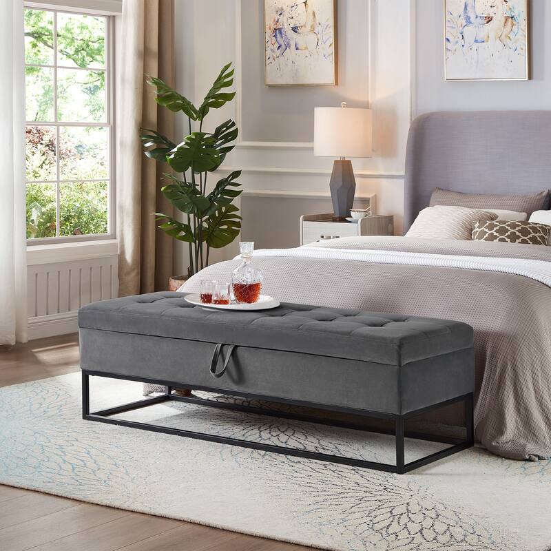 Bed Bench Metal Base with Storage