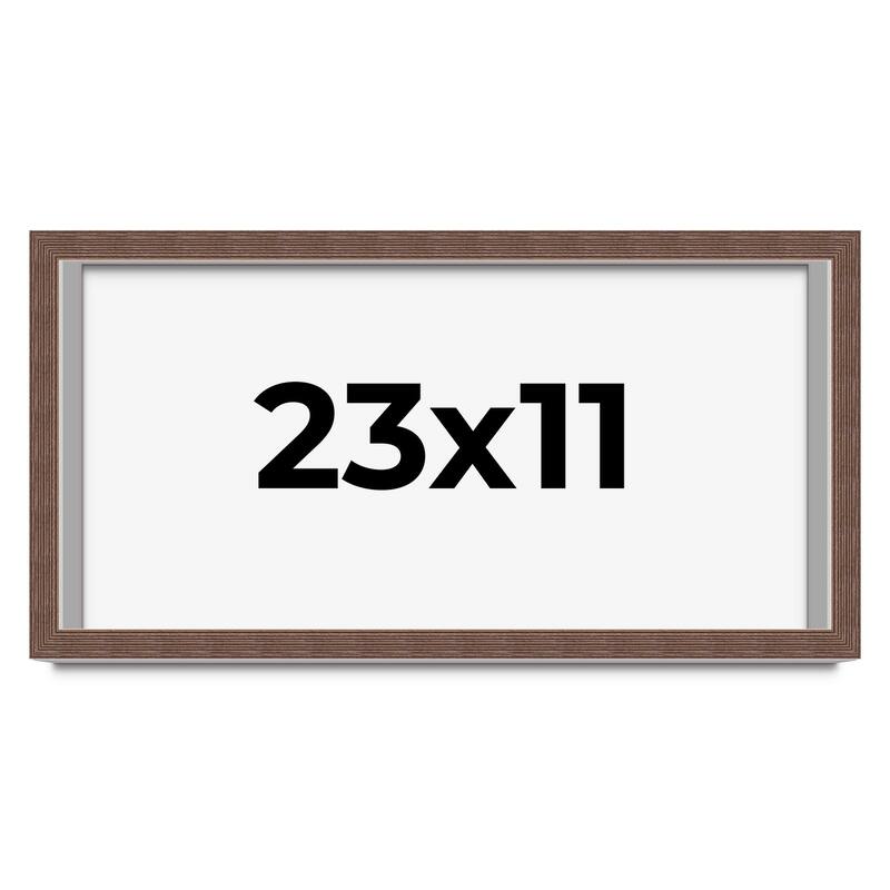 23x11 Shadow Box Frame Brown | 1.125 inches Deep Real Wood Rustic