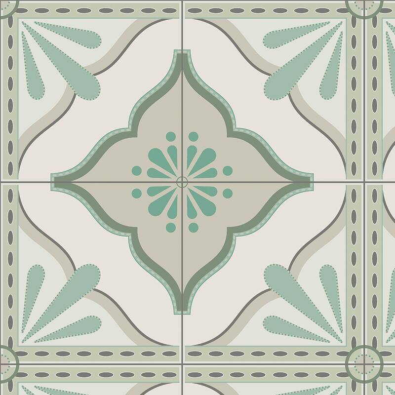 Transform Large Tile Green Peel & Stick Wallpaper