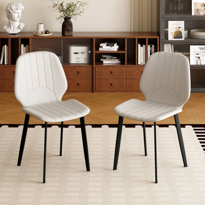 Modern Dining Chair Living Room Black Metal Leg Dining Chair, 4pcs