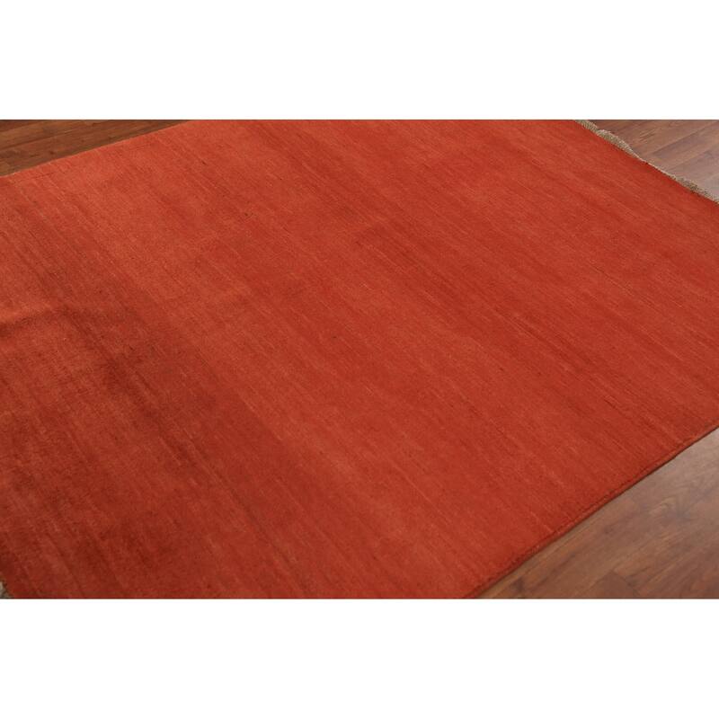 Gabbeh Modern Oriental Rug Hand-Knotted Wool Carpet - 5'3" x 6'5"