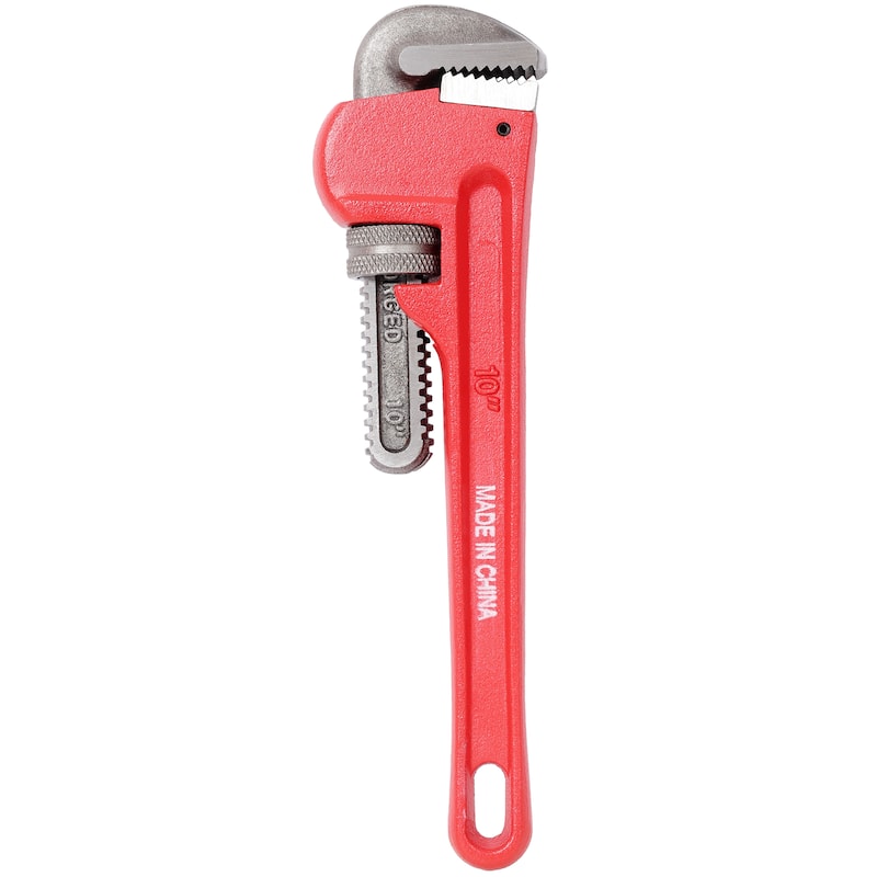 Anmytek 4 Piece Heavy Duty Straight Pipe Wrench Set 8 10 14 and 24 Inch Adjustable Alloy Steel Plumbing Tools for Plumbers - Red