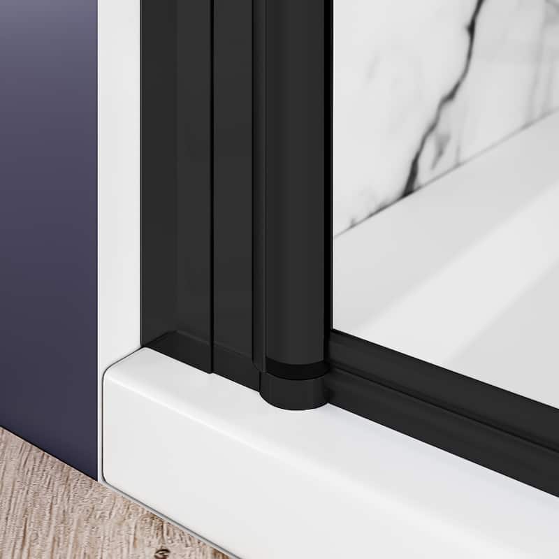 Elegant Adjustable Width Frameless Pivot Swing Shower Door with 1/4 inch Transparent Tempered by Certified Glass Door