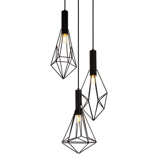 slide 2 of 3, Elegant Lighting LDPD2108 Jago 3 Light 16" Wide Pendant with Aluminum Black