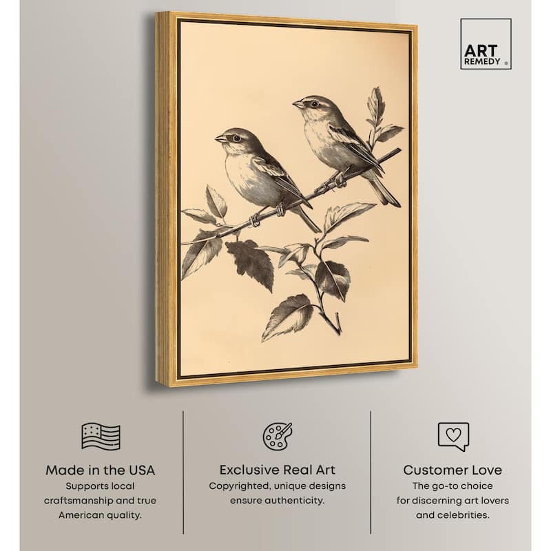 Pair of Finches I Canvas by Art Remedy