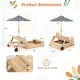 preview thumbnail 3 of 8, Gymax 3-in-1 Wooden Sandbox w/Foldable Umbrella Convertible Picnic