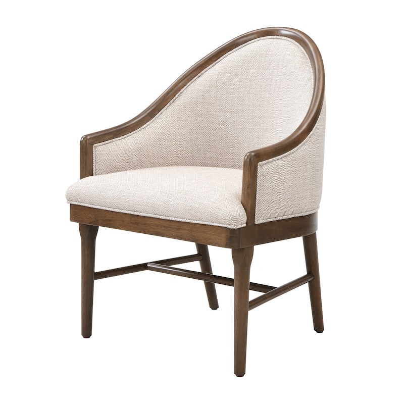 Christopher Knight Home - Farmhouse Dining Set with Modern Walnut-Finished Wooden Oval Dining Table and Upholstered Chairs