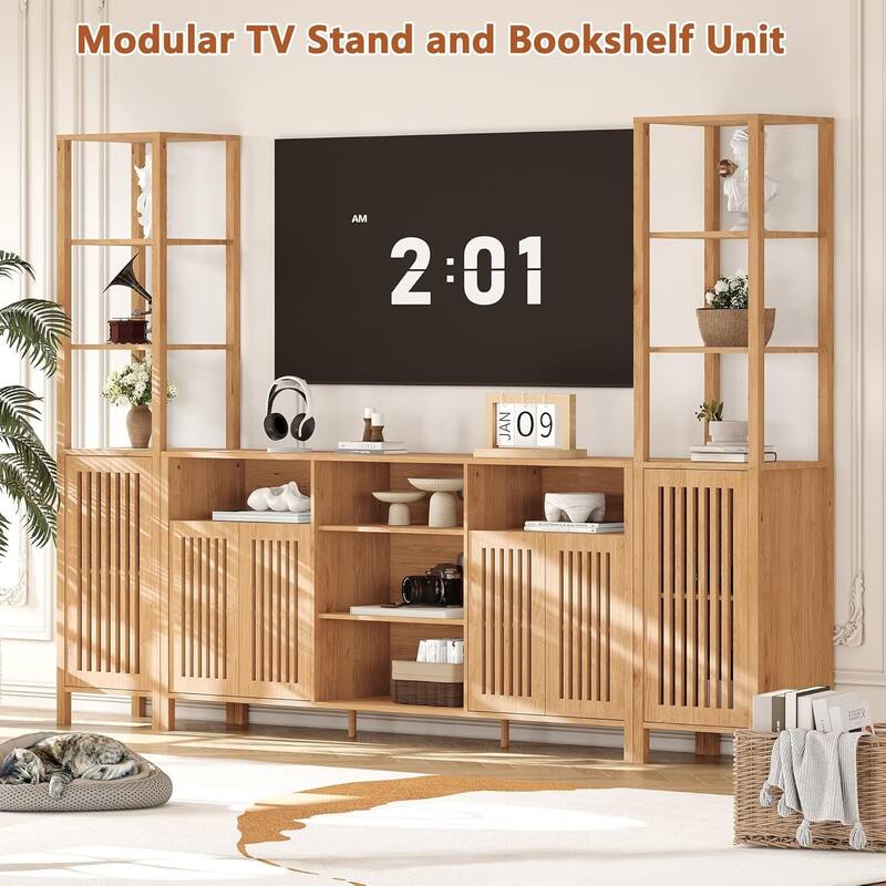 70 Inch TV Stand Entertainment Center with Storage System