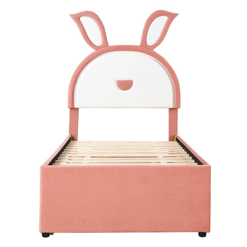 Twin Size Bed with Trundle and 3 Drawers, Headboard with LED Lights