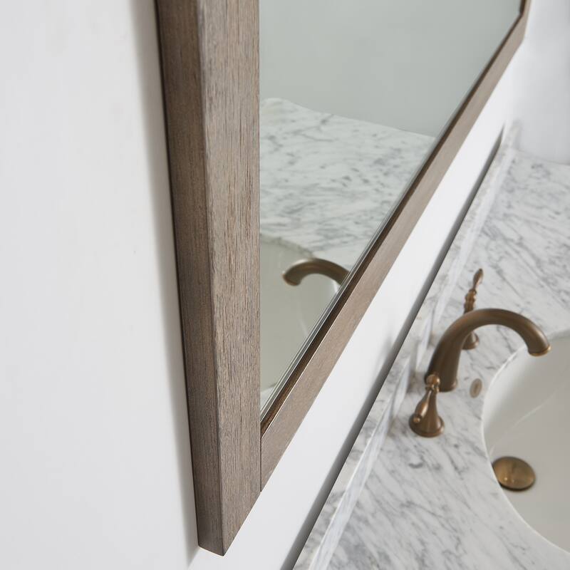 Cortes 48" Bathroom Vanity Barndoor Wall Mirror in Grey