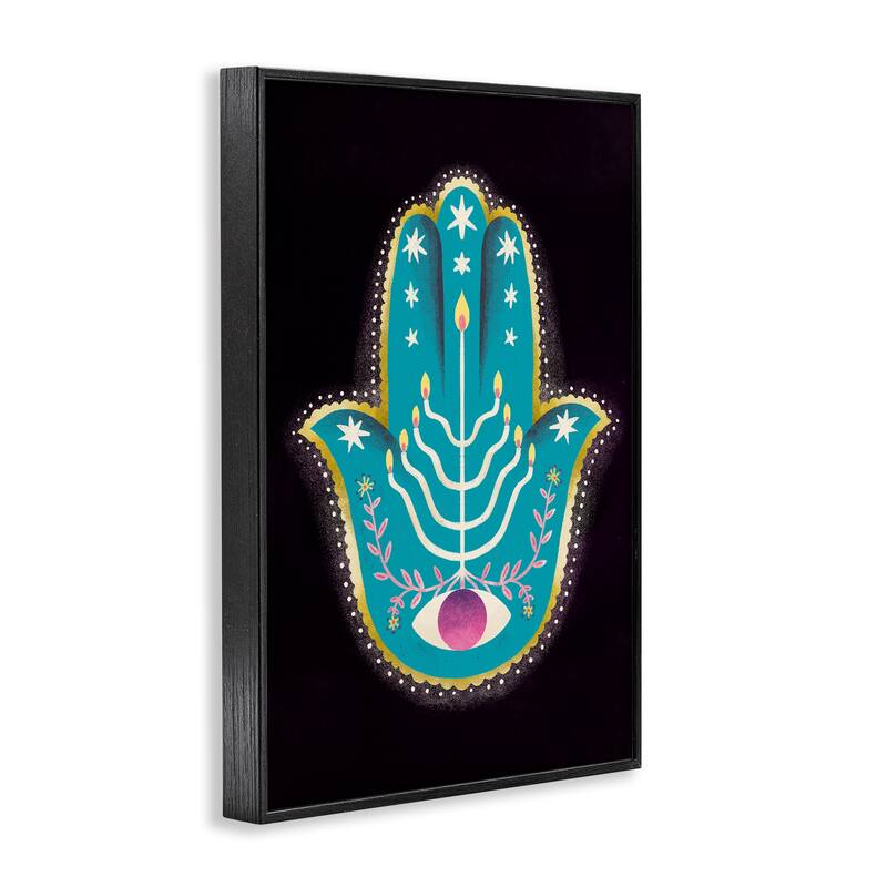 Stupell Spiritual Folk Style Hamsa Framed Giclee Art Design By Hannah Moren