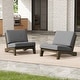 preview thumbnail 58 of 130, Outdoor Teak Patio Furniture 2 Club Chairs Loveseat Table Set of 2 Club Chairs - Grey