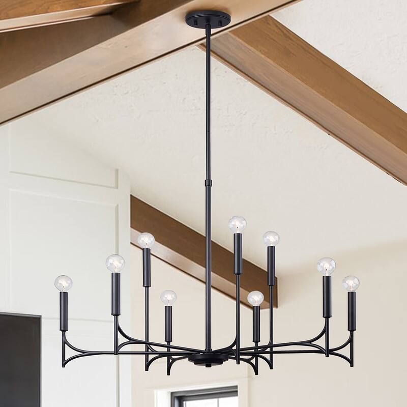 KAWOTI 9-Light Dimmable Modern Contemporary Chandelier Pendant Light - W32.5"*H67.75" - W32.5"*H67.75"