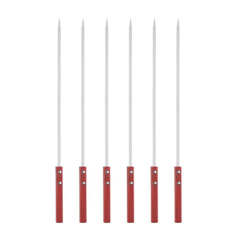 6pcs Kebob Skewers 43.5cmx7mmx2mm Flat Sticks with Wood Handle