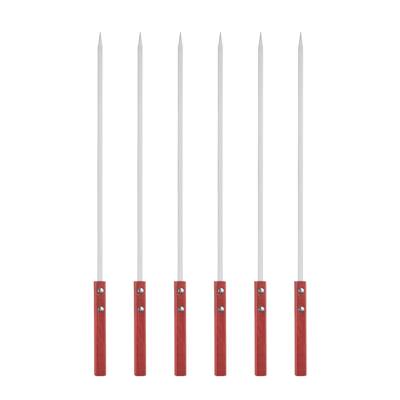 6pcs Kebob Skewers 43.5cmx7mmx2mm Flat Sticks with Wood Handle