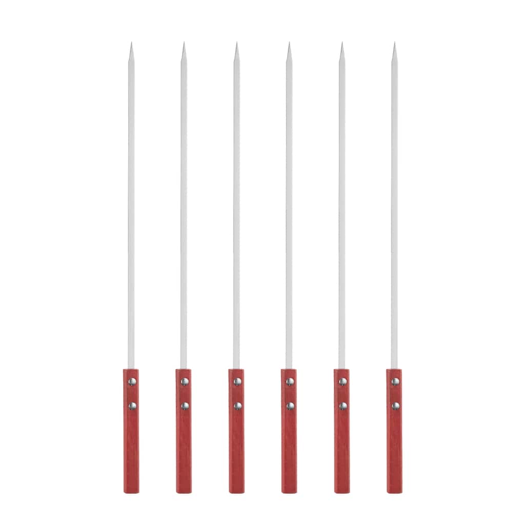 6pcs Kebob Skewers 43.5cmx7mmx2mm Flat Sticks with Wood Handle