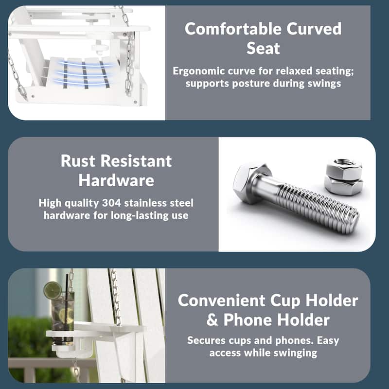 Hanniford Poly Adirondack 50 Inch Porch Swing